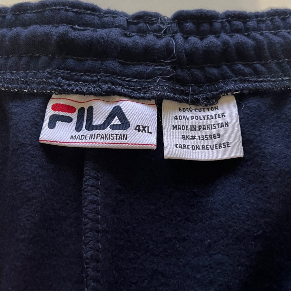 Fila Navy Sweatpants with Red & White Logo Tag Sz 4XL - Picture 3 of 4